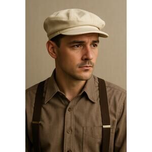 Vintage 1940s Weinstock Lubin & Co. Canvas Cap White Size 6 1/8